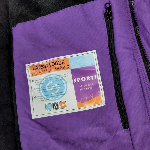 Pooluly Ski Jacket Waterproof Coat Women XL Purple - Picture 5 of 14